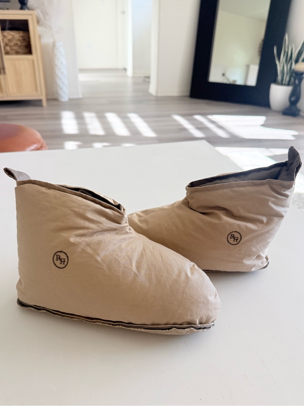 Restoration Hardware duck down house Slippers Booties